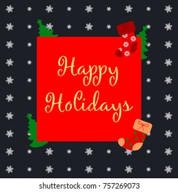 Happy Holiday design with an inscription. Holiday greeting vector illustration. 