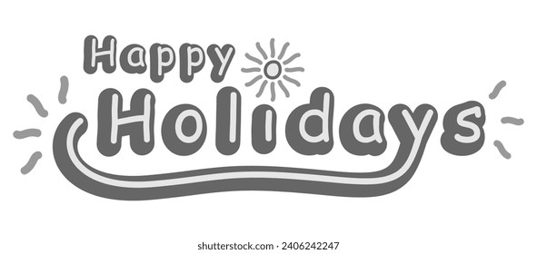 happy holiday with doodle art vector, trendy design flat vector illustration isolated on white background.