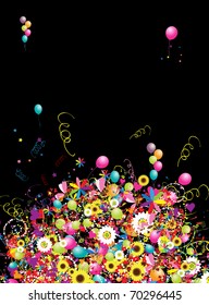 Happy holiday, funny background with balloons for your design