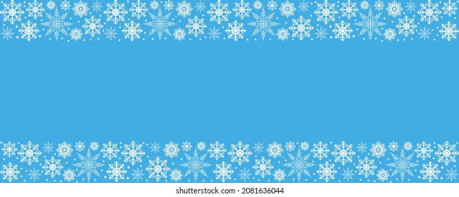 Happy Holiday greeting banner, Blue background design element, snowflakes pattern concept