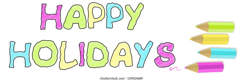 Happy holiday greeting card isolated on white