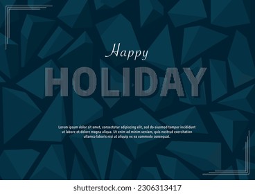 Happy holiday greeting card for multipurpose use. Holiday text with elegant dark blue background – vector, illustration.