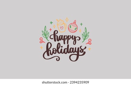 happy holiday letter vector flat design