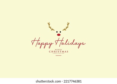 happy holiday merry christmas backgroundwith raindeer cartoon theme celebration theme for advertisement brochure template banner website cover product package design presentation vector eps.