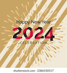 Happy holiday new year card 2024 festive celebration background