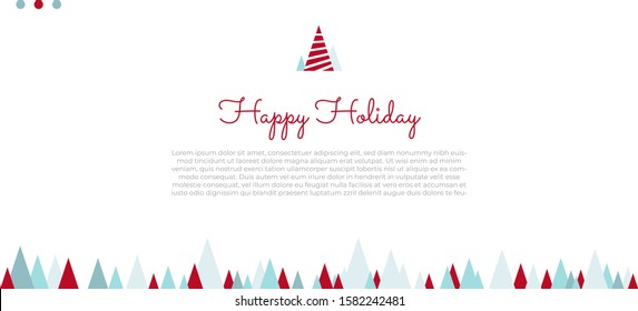 Happy Holiday Happy New Year Palm Tree Greeting Card Vector Simple Background