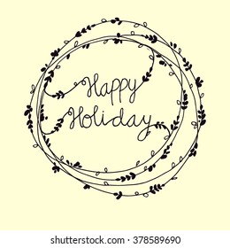 Happy holiday with Ornamental flora circles decors. Decorative style. Background vector illustration.