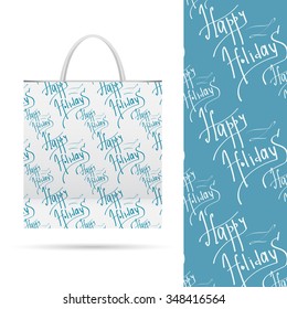 Happy holiday. Holiday pattern over paper package.  Seamless pattern. Vector EPS File contains seamless patterns under clipping mask and in swatches.