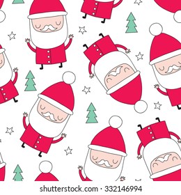 happy holiday santa claus pattern vector illustration