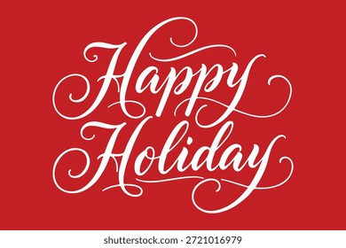happy holiday script lettering calligraphy
