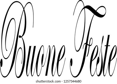 Happy Holiday season writen in Italian on white background