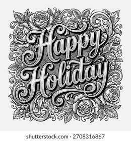Alles Gute zum Weihnachtstext. Schwarzweiß 