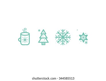 Happy holiday themed icon sets