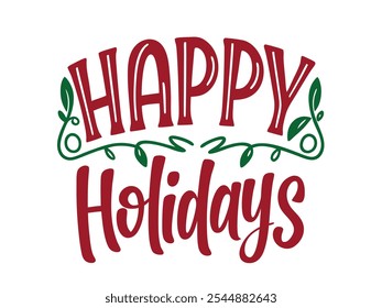 happy holiday typography vector design