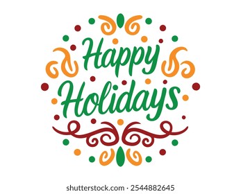 happy holiday typography vector design