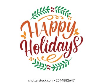 happy holiday typography vector design