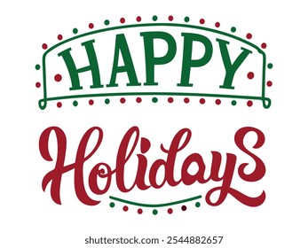Diseño de Vector de tipografía de felices fiestas