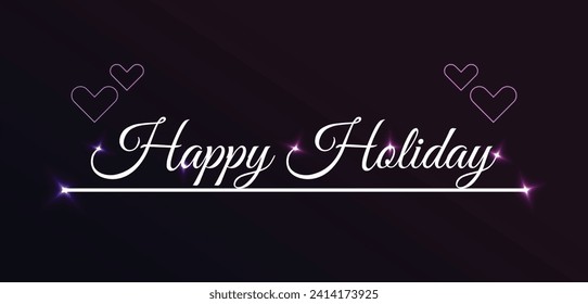 Happy Holiday Unique Text illustration Design