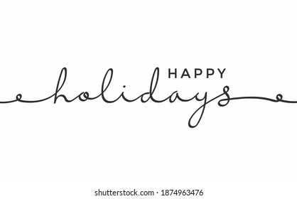 Happy Holiday vector brush lettering. Hand drawn modern brush calligraphy isolated on white background. Creative typography for greeting cards, banner.