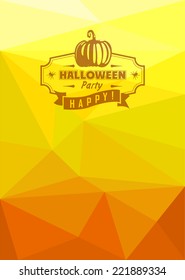 Happy holiday. Vector silhouettes. Headlines. Halloween party. Orange triangle poster