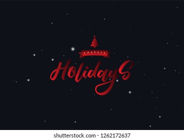 Happy Holidays Background, Postcard Banner, Gift Tag Label, Vector EPS 10.
