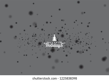 Happy holidays background with snow and christmas tree, Vector EPS 10.