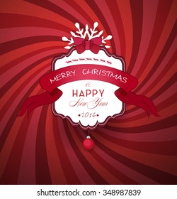 Happy Holidays Background With Vintage Frame And Title Inscription With Shadow