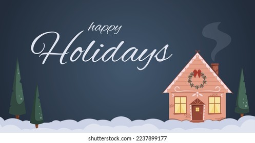 Happy Holidays banner. Christmas banner. Poster