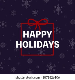Happy Holidays banner with gift box