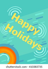 Happy holidays banner. Vector flat cartoon illustration