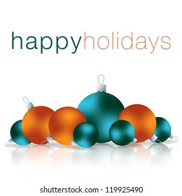 Happy Holidays bauble card in vector format.