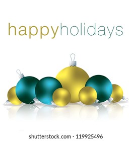 Happy Holidays bauble card in vector format.