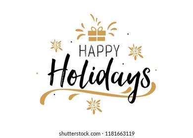 Happy Holidays Beautiful Greeting Card Word Stock Vector (Royalty Free ...