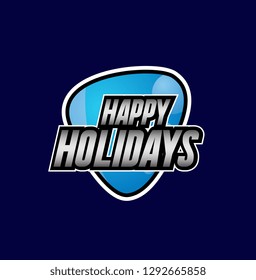 happy holidays, beautiful greeting card background or banner with blue theme. design illustration - Vector