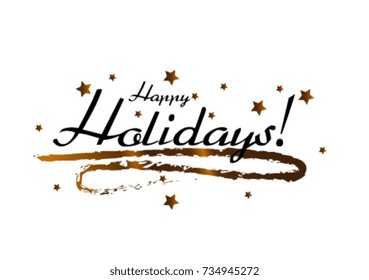Happy Holidays, Beautiful greeting card poster with stars, eps10 format