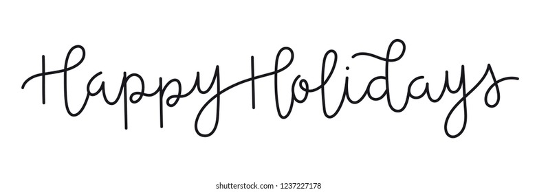 HAPPY HOLIDAYS black brush calligraphy banner