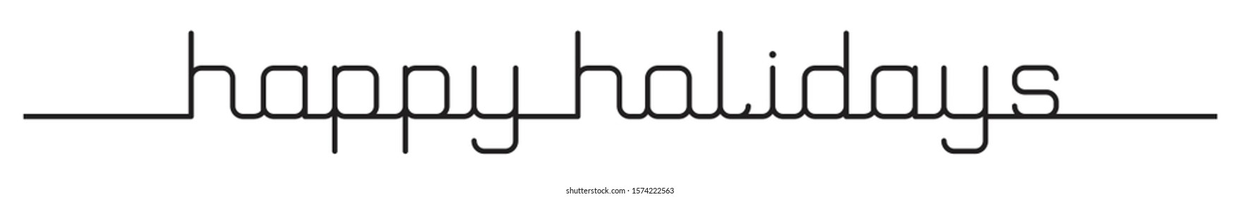 HAPPY HOLIDAYS black vector hand lettering banner