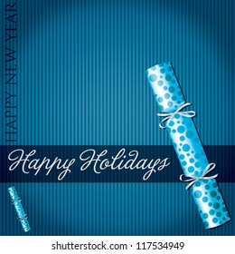 Happy Holidays bubble cracker card in vector format.