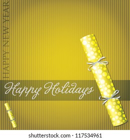 Happy Holidays bubble cracker card in vector format.