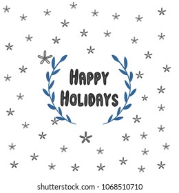 Happy holidays calligraphic text vector vintage. Happy Holidays decorative vector vintage illustration. Happy Holidays handwritten text background 