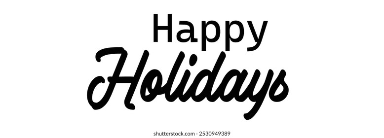 Caligrafia feliz feriados. Feliz feriados vetor de design de tipografia para cartões de saudação, folheto, t shirt design, cartão postal, poster social media.