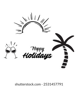 happy holidays calligraphy . vector illustration eps 10.