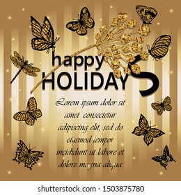 happy HOLIDAYS - card. eps10 vector illustration. 