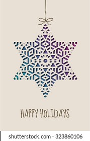 Happy holidays card with ornamental star, eps10 vector