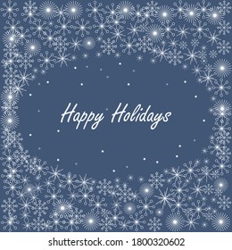 Happy Holidays card with snowflakes, vector