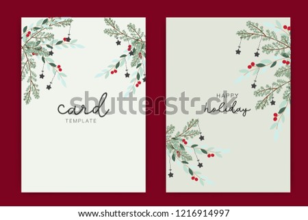 happy holidays card template green leaf stock vector royalty free happy holidays card templates