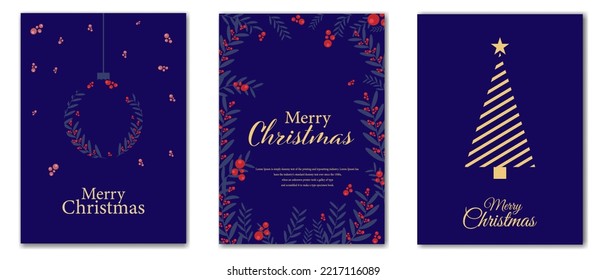 Happy Holidays Cards. Modern universal artistic templates. Vector illustration