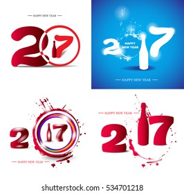 Happy holidays cards New Year 2017.
