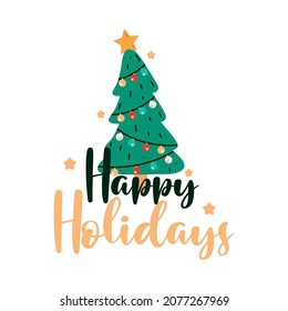 happy holidays celebration, decorative tree