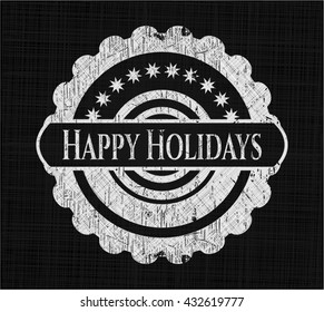 Happy Holidays chalk emblem